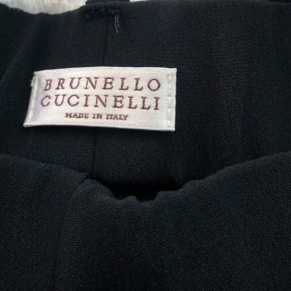 Like New Brunello Cucinelli Black Silk Pull On Trousers Pants - Picture 8 of 11